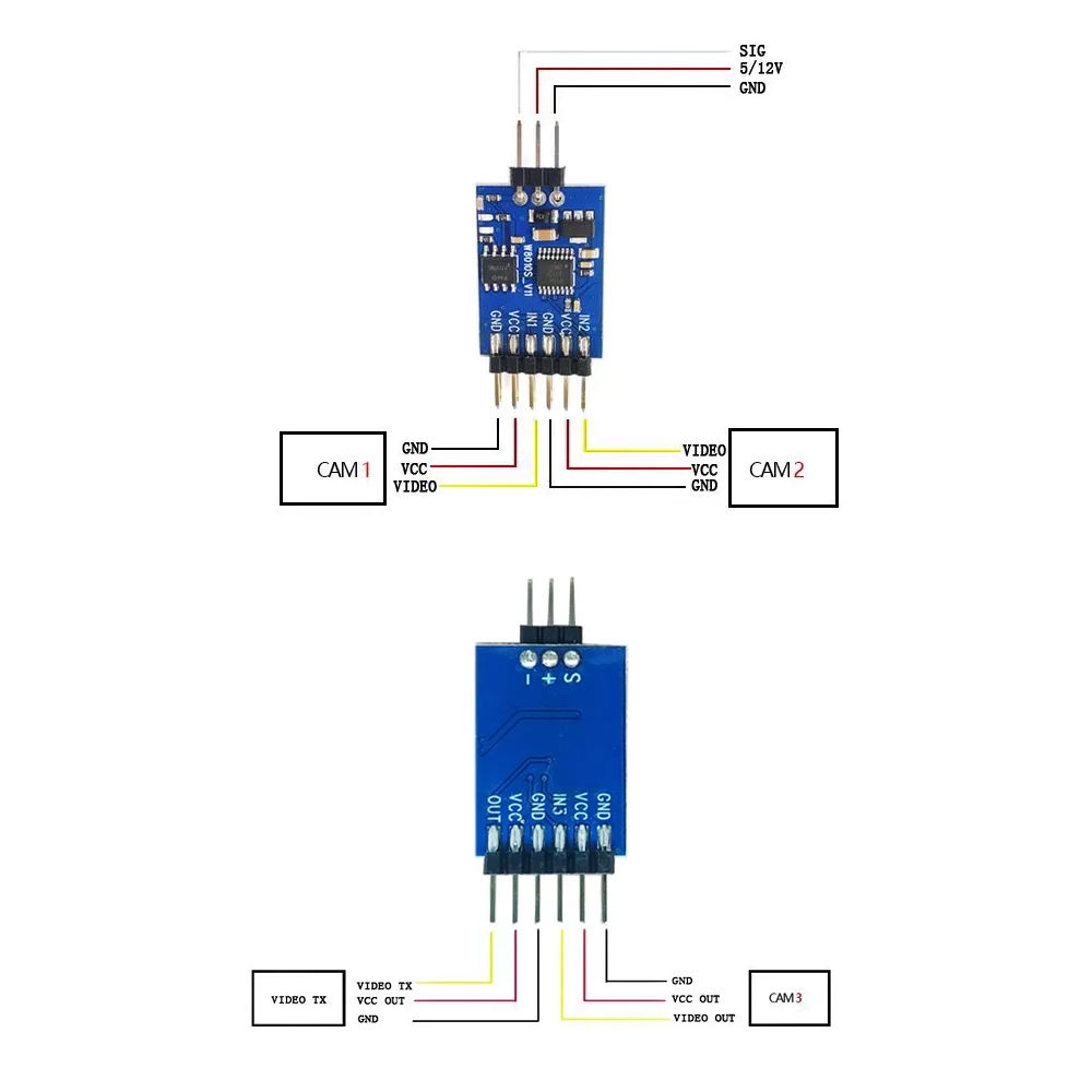 5.8G 3 ช่องวิดีโอสวิตช์เชอร์โม - Fpv Drone Motor บทวิจารณ์และราคา