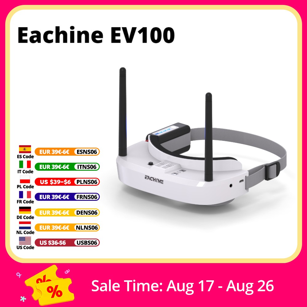 Eachine EV100 720*540 5.8G 72C - Fpv Drone Goggles บทวิจารณ์และราคา